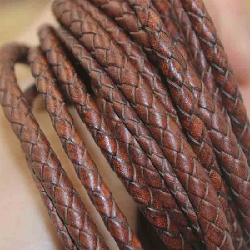 Round Braided Genuine Leather Cord –